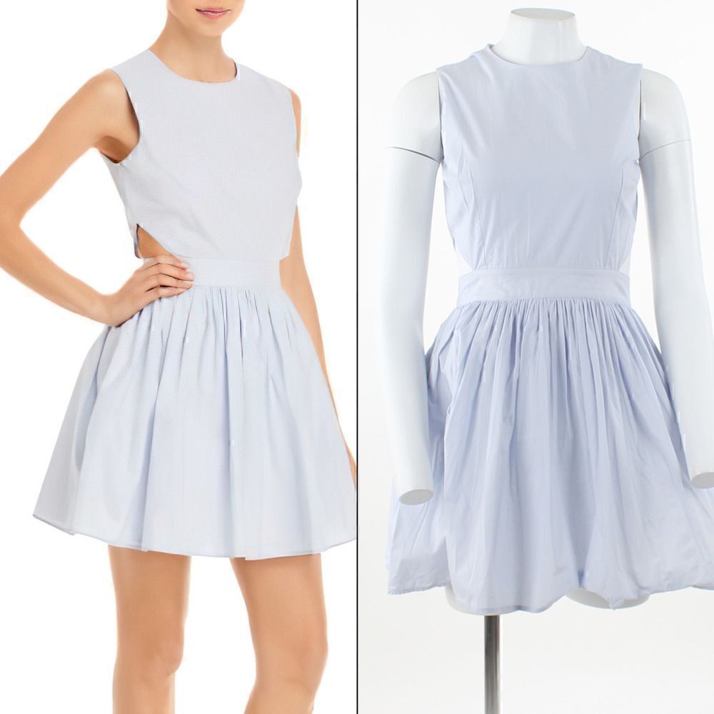 French Connection Adelade Sleeveless Cutout Organic Cotton Fit & Flare Minidress